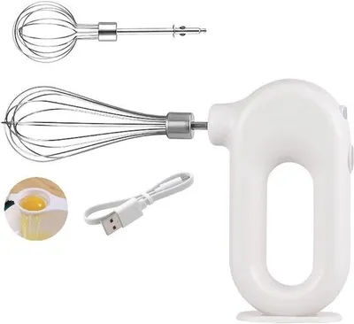 Obrázok produktu pre Elektrický ručný mixér, nabíjateľný cez USB, biely