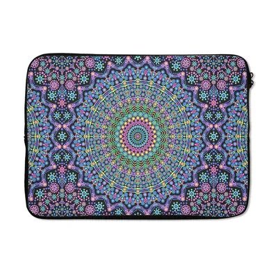 Produktbild von MuchoWow® Laptop Hülle 13 Zoll Mandala - Hippie - Regenbogen - Neon - Muster Laptoptasche - Laptophülle - Sleeve - Rundumschutz