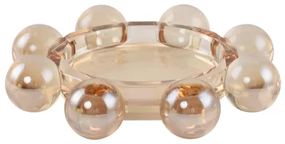 Kristall-Bubble-Kerzenhalter-Set, rauchgrau, 1 Stück, Tischdeko