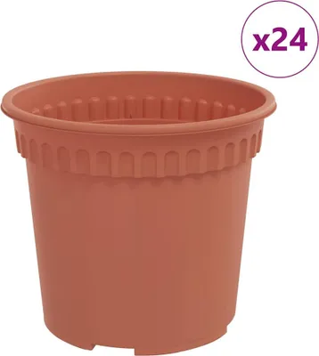 Obrázok produktu pre Kulatý kvetináč 24 pcs Tehlovo červená Ø 15 x 12 cm Plast