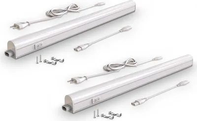 Produktbild von 2 LED Unterbauleuchte Lampe 8W 57cm Lichtleiste Schalter 230V Küche Schrank weiß