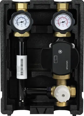 Produktbild von EcoMix EN004 Heizkreispumpengruppe mit Drei-Wege-Mischer, Festwertthermostat 25-55°C und Environ EcoStar II 25/6  Hocheffizienzpumpe
