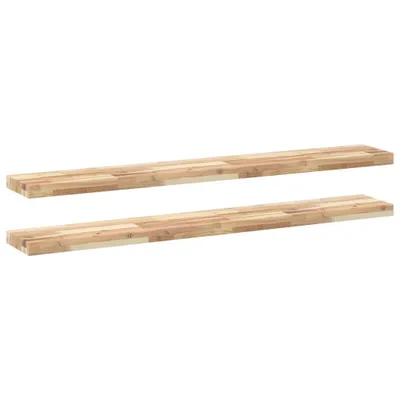 Produktbild von Schweberegale 2 Stk. 120x20x4 cm Massivholz Akazie Unbehandelt