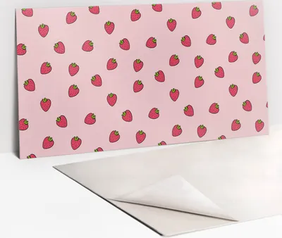 Obrázek produktu pro Ochranný Panel PVC - Samolepicí Vinylové Dlaždice na Stěnu - 100 x 50 - Jahody