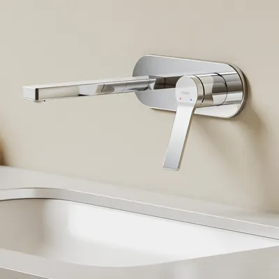 Immagine prodotto di EMKE Rubinetto da bagno 288x210x70mm miscelatore monocomando, rubinetto per lavabo caldo e freddo, miscelatore da parete per lavabo - cromo