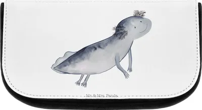 Produktbild von Mr. & Mrs. Panda Waschtasche Axolotl Schwimmen - Weiß - Geschenk, Motivation, Make-up Organizer, Täschchen, Necessaire, Lurch, Optimistisch, Kulturbeutel, kulturtäschchen