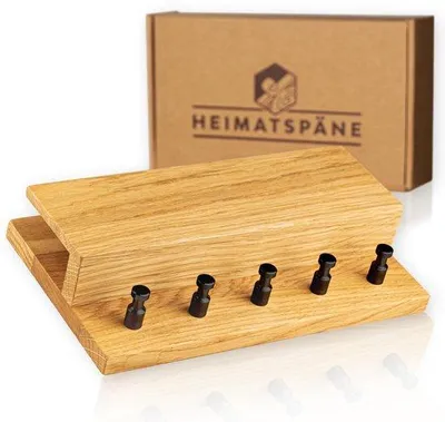 Immagine prodotto di Tastiera in legno massello pregiato con elementi di design industriale, completa di kit di montaggio e finiture cromate nere.