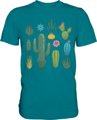 Produktbild von Kakteen T-Shirt Kaktus Sukkulenten Pflanzen – Diva Blue / L