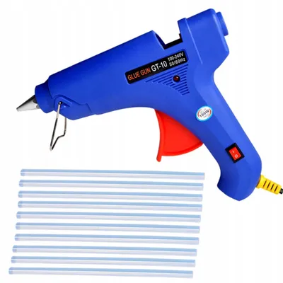 Produktbild von Klebepistolen-Set 100W mit Ein-/Aus-Schalter + 10x Klebestifte (11x300mm)