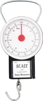 Produktbild von Kofferwaage Gepäckwaage Maßband Hängewaage Zugwaage Bandmaß Koffer Waage 32 kg
