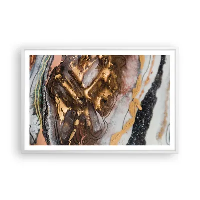 Produktbild von Gerahmtes Poster - Weißer Rahmen - Abstraktion Marmor Textur - 91,5x61 cm - Wand Bild - Wanddeko - Wandbilder - Kunstposter - Wandposter - Bilderrahmen - Bilder - Kunstdruck - P2WAA91x61-4549