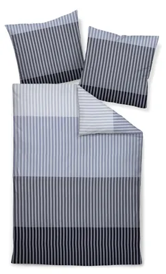 Produktbild von Janine Satin Bettwäsche J.D - Streifen, silber anthrazit 135 x 200 cm Streifen, silber anthrazit