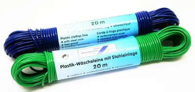 Produktbild von Wäscheleine 20 m, Polypropylen (PP) mit Stahldrahteinlage 2,8 mm