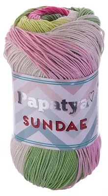 Papatya Sundae Strickgarn 100g – Farbvariante mehrfarbig 3 – Selbstmusterndes Farbverlaufsgarn.