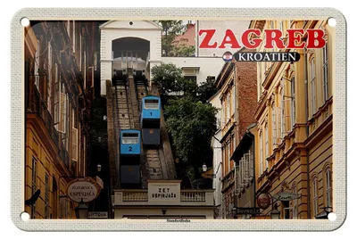 Produktbild von Blechschild Reise 18x12cm Zagreb Kroatien Standseilbahn Uspinjaca