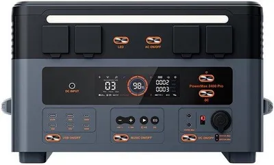 Productafbeelding van Draagbare Stroomcentrale PowerMax 2400 Pro - 2016 Wh Capaciteit - 2400 W Vermogen - LiFePO4 Batterij - Voor Kamperen En Noodstroom