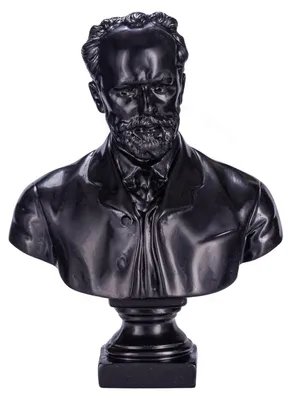 Steinbüste Pjotr Tschaikowski, 19,5 cm, schwarz, Standfigur