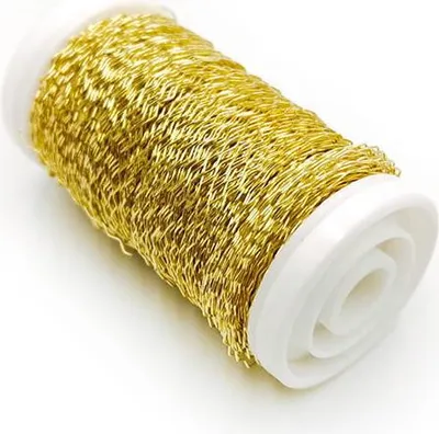Produktbild von Geprägter Floristendraht - Gold - 70 m