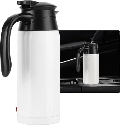 Obrázok produktu pre Prenosná rýchlovarná kanvica s objemom 800 ml a zapaľovačom cigariet na použitie v aute 12v24v (biela)