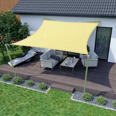Produktbild von Famanu Sonnensegel wasserabweisend - Crèmeweiß, 3 x 4 m