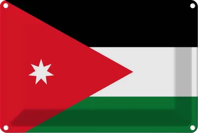 Produktbild von vianmo Blechschild 20x30 cm Jordaniens Jordan Flagge Fahne Wappen