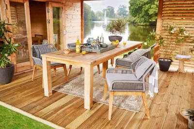 Productafbeelding van Tuintafel Rustiek teak 300 cm (met extra middenpoot) Tuindeco