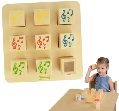 Produktbild von Masterkidz Sinnessortierer aus Holz, der Klänge verbindet, Montessori