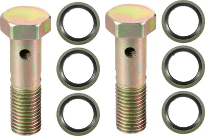 Image de Vis creuse à quatre trous pour moto, universelle M12x1.5 de 48 mm de longueur avec rondelles - Lot de 8, couleur bronze