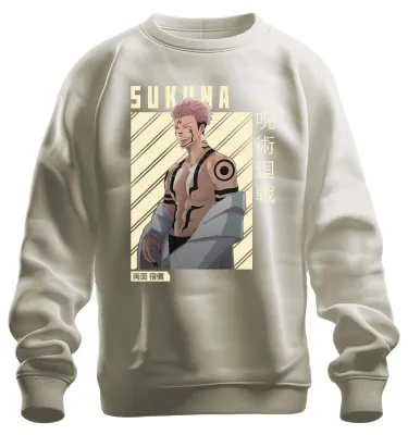 Produktbild von Sukuna Jujutsu Kaisen Ryomen Sukuna Anime Manga Otaku Sweatshirt Pullover, Natur, XL
