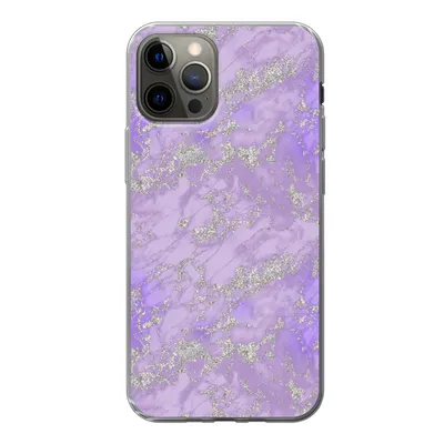 Produktbild von MuchoWow® Handyhülle Schutzhülle Hülle für iPhone 12 Pro Marmor - Lila - Muster Silikon Softcase Handy Hülle - Abdeckung