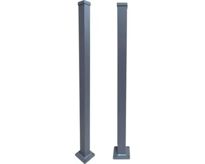 Produktbild von Alu-Zaunpfosten 6 x 6 x 110 cm für Zaunhöhe 100/110 cm inkl. Pfostenkappe zum Aufdübeln 1 Stück anthrazit