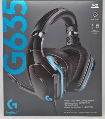 Zdjęcie produktu dla Logitech G G635 Gaming Headset, Przewodowa, Gaming, 20 - 20000 Hz, 344 g, Zestaw słuchawkowy, Czarny
