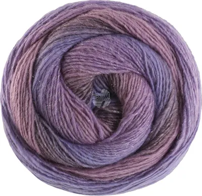 Produktbild von Lana Grossa GOMITOLO GALA 200 g Dochtgarn im Farbverlauf mit Lurex-Effekt 700 m Farbe 4027 - Flieder/Mauve/Graulila/Blaulila/Veilchenblau