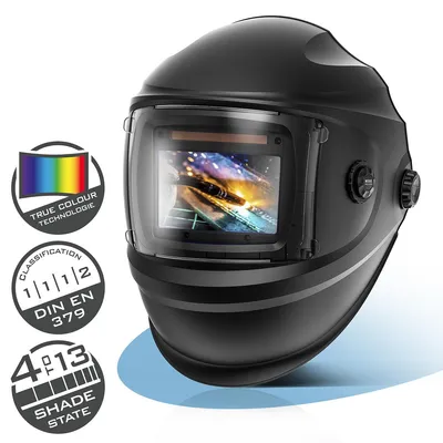 Image de STAHLWERK Casque de soudage automatique 3 en 1 BULLET - Casque de soudeur avec True-Colour, obscurcissement automatique DIN 4-13, classe optique 1/1/1/2