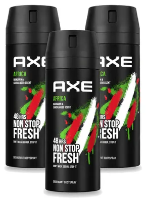 Produktbild von 3 x Axe Deodorant Bodyspray Africa - 150 ml - Vorteilspackung - 3 Stücke