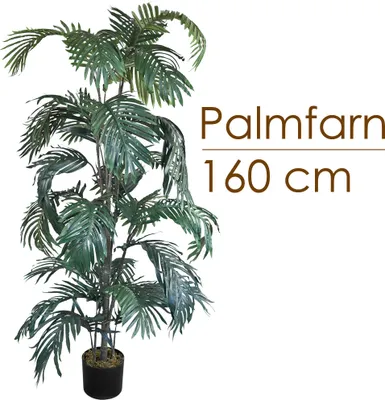 Produktbild von künstliche Pflanze, als Deko Wohnzimmer, Kunstpflanzen groß, Plastik wie echt, Decovego, Auswahl Palme Pflanze:Palme Modell 22 (Palmfarn 160 cm)