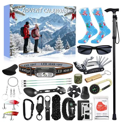Produktbild von Survival Adventskalender 2026 Männer Camping Outdoor Weihnachts Adventskalender mit Outdoor Ausrüstung