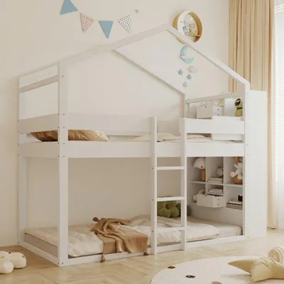 Zdjęcie produktu dla Szafka pod łóżko pojedyncze 90 x 200 cm, z schowkiem, certyfikat EN747, drewno, kolor biały