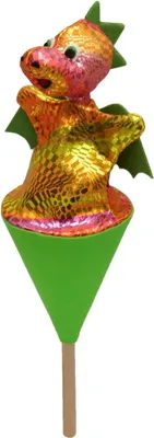Produktbild von Tütenkasper Drache-Regenbogen 20cm grün