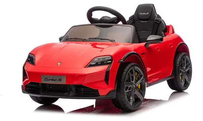 Immagine prodotto di Macchina Elettrica per Bambini Porsche Taycan Turbo S 12V con Telecomando Bluetooth Luci LED e Tappetini Rosso