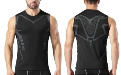 Zdjęcie produktu dla Koszulka kompresyjna męska bez rękawów szybkoschnąca sportowa fitness