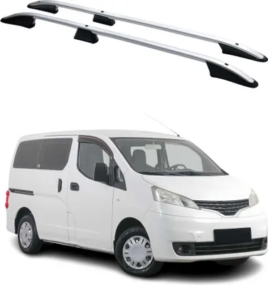 Image de Barres De Toit Longitudinales pour Nissan NV200 2010-2024 Alu Gris 2x