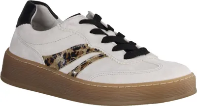 Produktbild von Gabor Comfort 76475-40 Damensneaker, Leder, Weiß/Natur/Schwarz, Wechselfußbett - Damenschuhe Top Trends, Weiß, leder (velour/leolack/nappa)