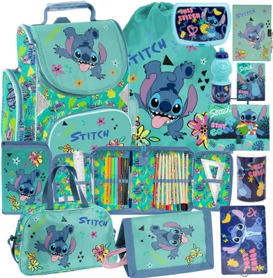 Produktbild von 12tlg Lilo und stitch Schulranzen set Rucksack Federtasche Sportbeutel Trinkflasche Brotdose schultasche Tornister fur madchen