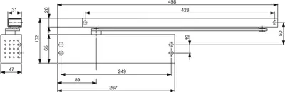 Produktbild von Türschließer TS 91B G-N | Größe EN 3 , 1 Flügel | mit Gleitschiene, ohne Feststellung, silber
