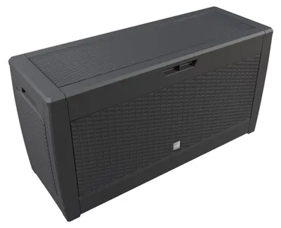 Image de Coffre de jardin aspect rotin, 310 L, anthracite