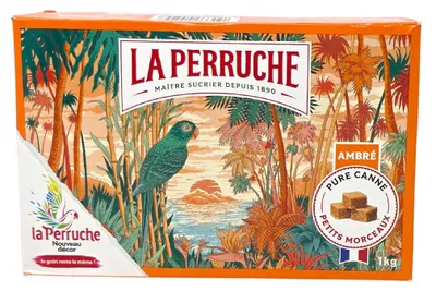 Produktbild von La Perruche Brauner Rohrzuckerwürfel - Natürlich süßen, perfekt für Kaffee und Desserts, 1kg Gramm