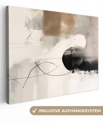 Produktbild von MuchoWow® - Leinwandbilder - Abstrakte Kunst - Grau - Industriell, Wandbild, Wanddeko Bilder Wohnzimmer, 120x90 cm