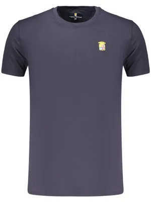 Produktbild von Herren Kurzarm T-Shirt Blau mit Rundhalsausschnitt und Stickerei