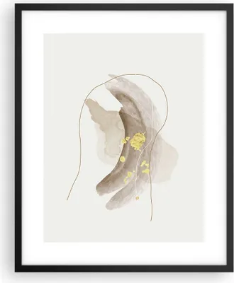Produktbild von Gerahmtes Poster - Schwarzer Rahmen - Braun Abstraktion Gold - 40x50 cm - Wand Bild - Wanddeko - Wandbilder - Kunstposter - Wandposter - Bilderrahmen - Bilder - Kunstdruck - P2BPA40x50-4910